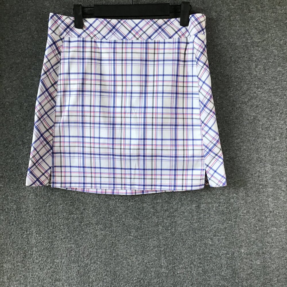 Y2K IZOD GOLF Skort Sz 4 White Pink Blue Plaid